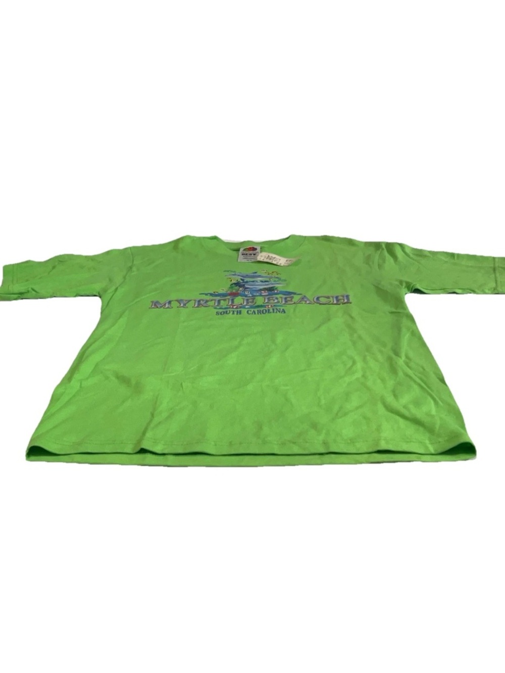 Vintage Fruit of the Loom Best Myrtle Beach Green Youth Size 16 T-Shirt NWT Rare